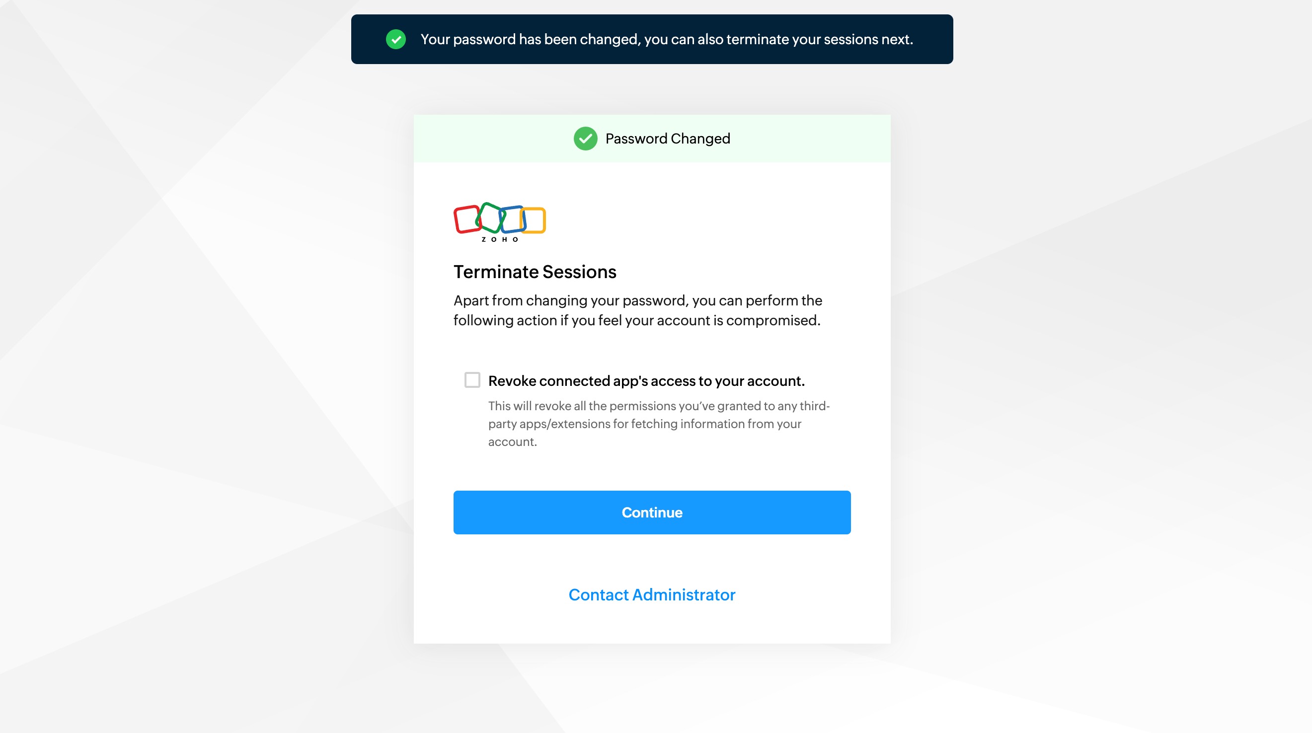 Zoho reset step 11