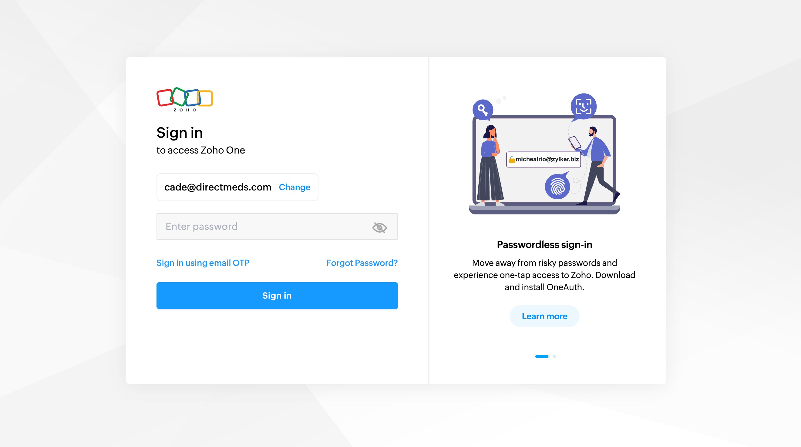 Zoho reset step 12
