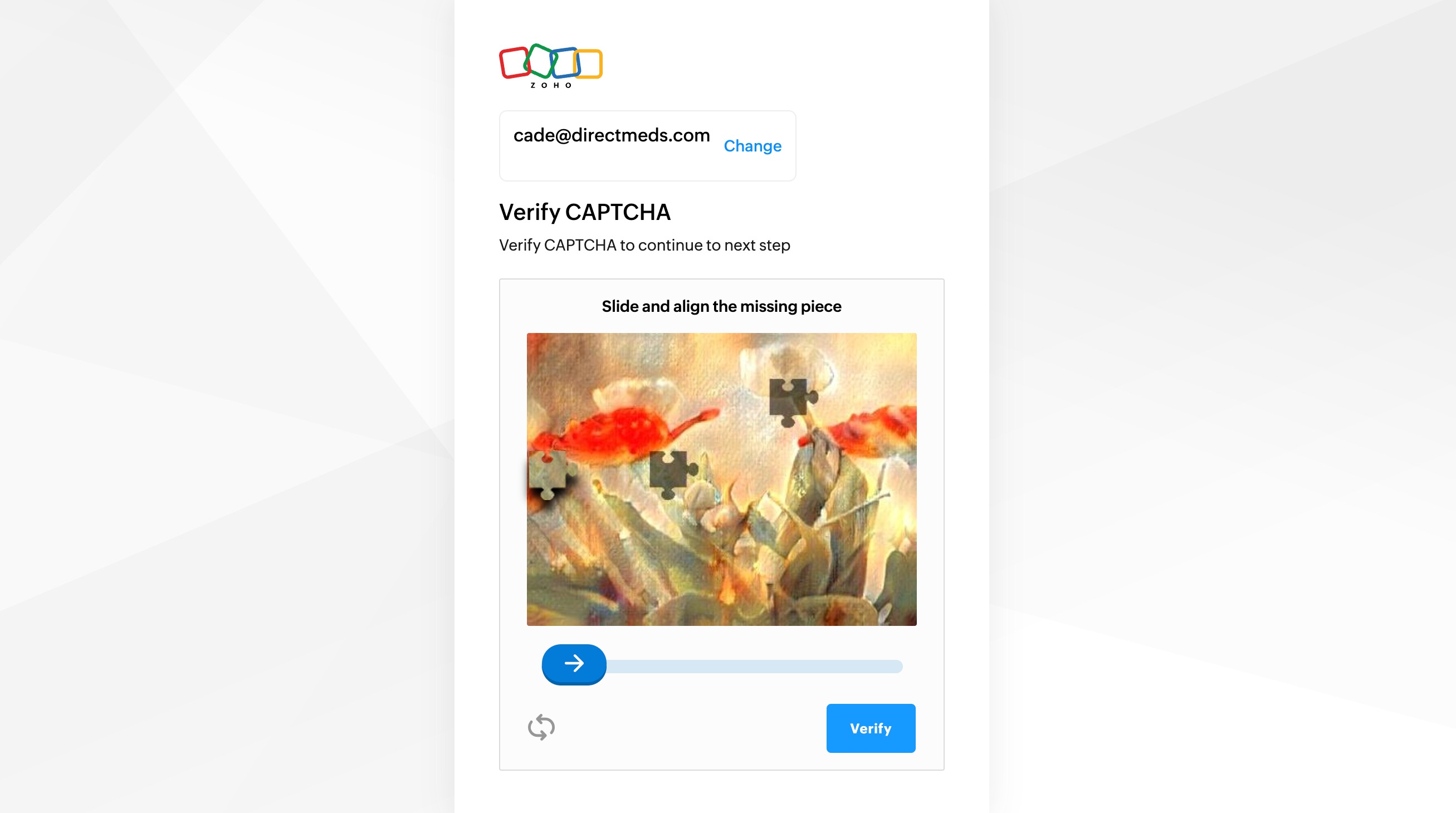 Zoho reset step 4