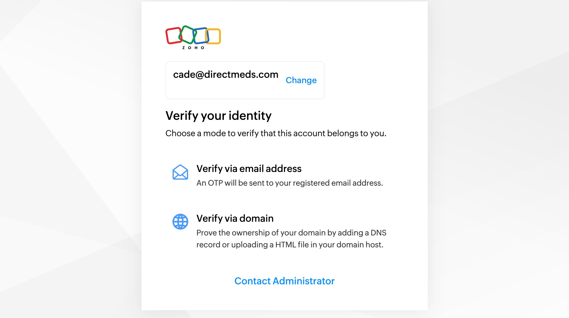 Zoho reset step 6