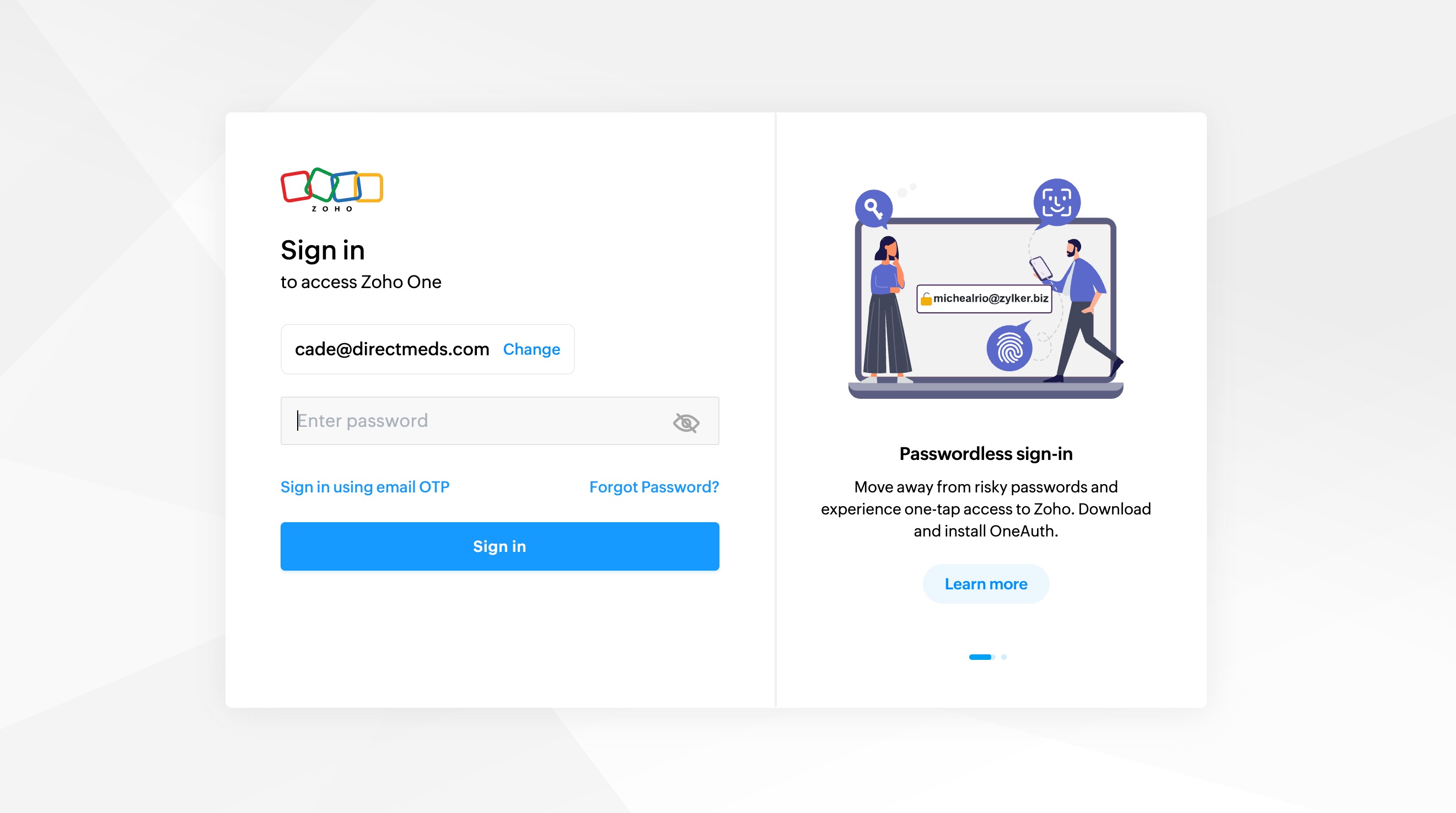 Zoho reset step 16